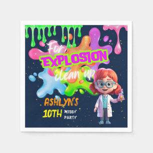 Custom Colourful Slime Lab Redhead Girl Scientist Napkin