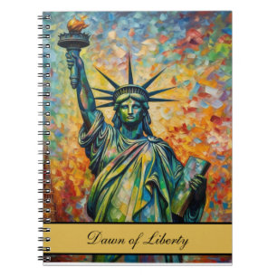 Custom Colourful Statue of Liberty New York Art Notebook