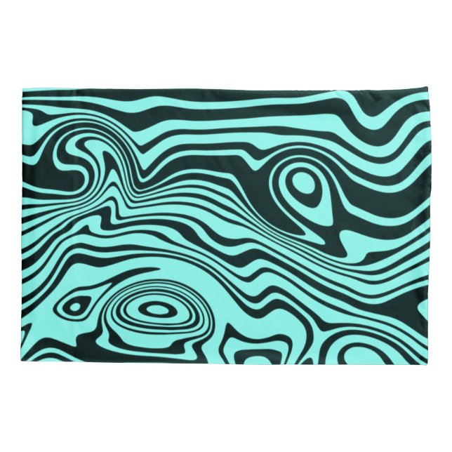 Custom Colours Abstract Warped Lines - Your Colour Pillowcase (Back)