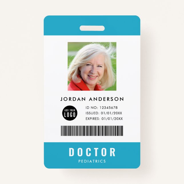 Custom Colours Add Logo Medical Employee Photo ID Badge (Front)