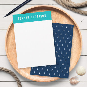 Custom Colours Add Name Nautical Anchor Card