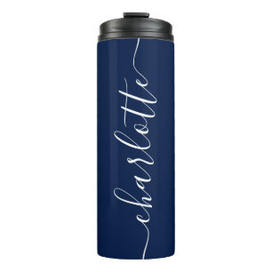 Custom Colours Add Your Name Calligraphy Script Thermal Tumbler