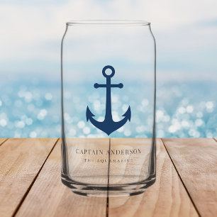 Custom Colours Anchor Personalized Captain Can Glass