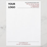 Custom Colours and Font Business Logo Letterhead<br><div class="desc">Your Colours and Font - Simple Personalized Business Office Letterhead with Logo - Add Your Logo - Image / Business Name - Company / Address - Contact Information - Resize and move or remove and add elements / image with Customization tool. Choose / add your favourite elements and text colours...</div>
