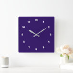 Custom Colours and Font Numbers Modern Design Cloc Square Wall Clock<br><div class="desc">Customizable Beautiful Colours Clock - Choose / add your favourite background and number colours !  
Choose Your Unique Number Fonts !
Add your text / name / date / logo / image ...  or else :)
Enjoy - Be Happy - Be Healthy !</div>