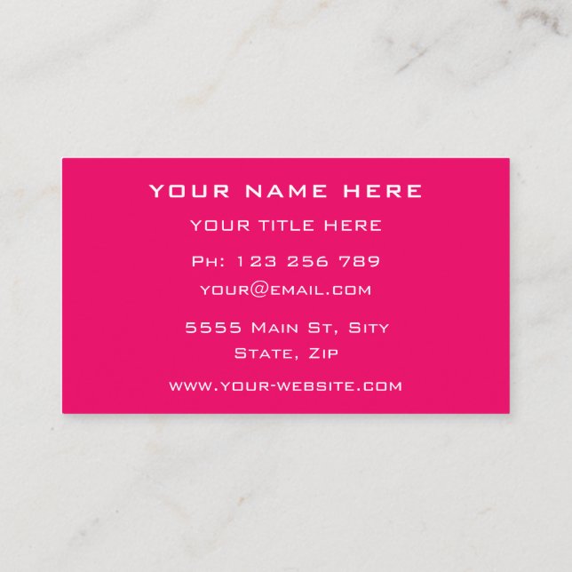 Custom Colours and Font Personalized Business Card (Back)