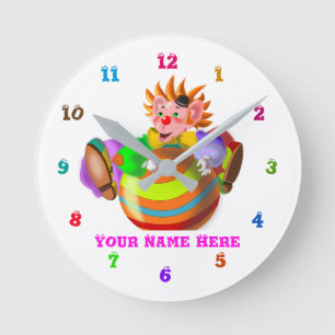 Custom Colours and Text Happy Clown Clock Your Fon