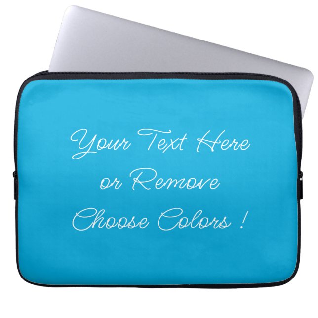 Custom Colours and Text Name Your Personalized Blu Laptop Sleeve (Front)