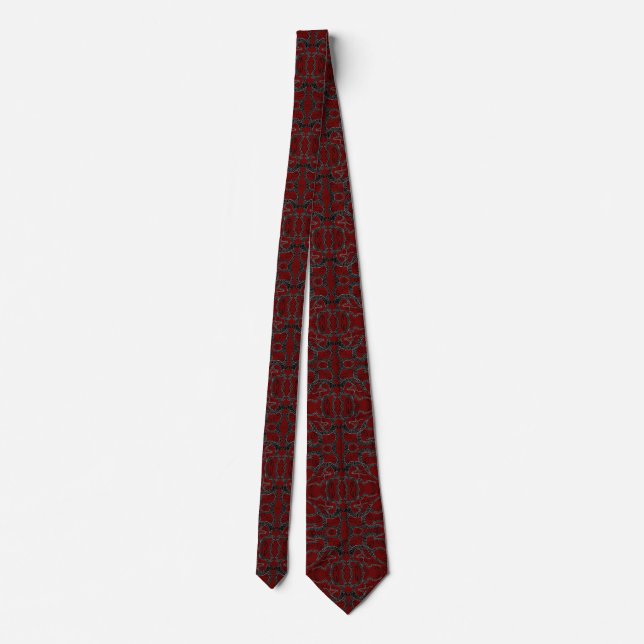 Custom Colours Art Neck Tie - Bordeaux Burgundy (Back)