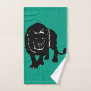 Custom Colours Bath Towels with Lion Silhouette