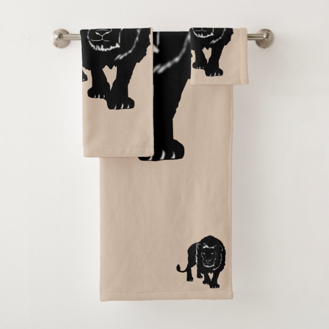 Custom Colours Bath Towels with Lions - Your Colou (Insitu)