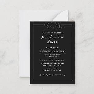 Custom Colours Black Graduation Invitations Exampl