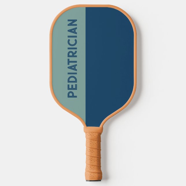 Custom Colours Blue Teal Pediatrician  Pickleball Paddle (Front)