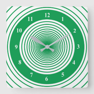 Custom Colours Circles Wall Clock - Green White