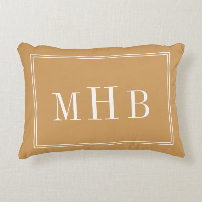 Custom Colours Classic Monogram Decorative Pillow (Front)