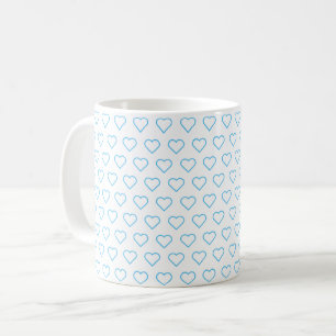 Custom Colours Coffee Mug with Hearts - Love Gift