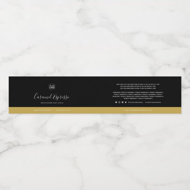 Custom Colours Contrast Ingredients Product Label (Single Label)
