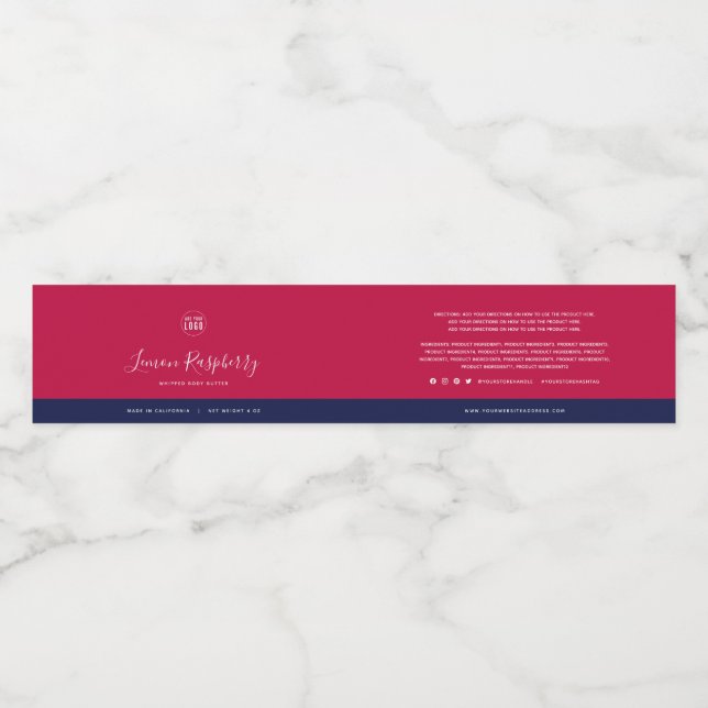 Custom Colours Contrast Ingredients Product Label (Single Label)