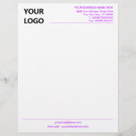Custom Colours Design Business Letterhead and Logo<br><div class="desc">Your Colours - Simple Personalized Business Office Letterhead with Logo - Add Your Logo - Image / Business Name - Company / Address - Contact Information - Resize and move or remove and add elements / image with customization tool. Choose / add your favourite elements and text colours and font...</div>