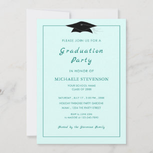 Custom Colours Elegant Graduation Party Invitation