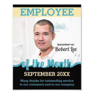 Custom colours employee of the month photo award