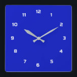 Custom Colours Font Number Text Name Personalized Square Wall Clock<br><div class="desc">Customizable Beautiful Colours Clock - Choose / add your favourite background and number colours !  
Choose Your Unique Number Fonts !
Add your text / name / date / logo / image ...  or else :)
Enjoy - Be Happy - Be Healthy !</div>