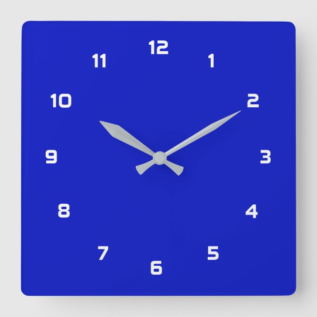 Custom Colours Font Number Text Name Personalized Square Wall Clock (Front)