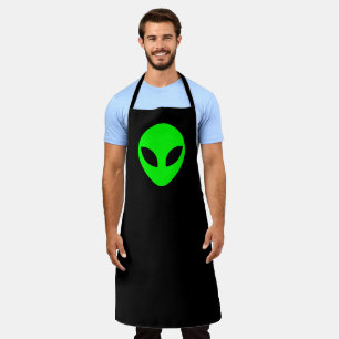 Custom Colours Lime Green and Black Alien Head Apron