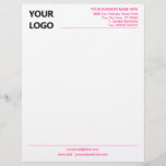 Custom Colours Modern Business Letterhead and Logo<br><div class="desc">Your Colours - Simple Personalized Business Office Letterhead with Logo - Add Your Logo - Image / Business Name - Company / Address - Contact Information - Resize and move or remove and add elements / image with customization tool. Choose / add your favourite elements and text colours and font...</div>