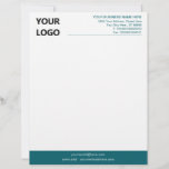 Custom Colours Modern Business Letterhead with Log<br><div class="desc">Your Colours - Simple Personalized Business Office Letterhead with Logo - Add Your Logo - Image / Business Name - Company / Address - Contact Information - Resize and move or remove and add elements / image with customization tool. Choose / add your favourite elements and text colours / font...</div>