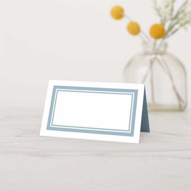 Custom Colours Modern Classic Double Borders Place Card (Front)