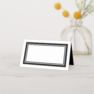 Custom Colours Modern Classic Double Borders Place Card