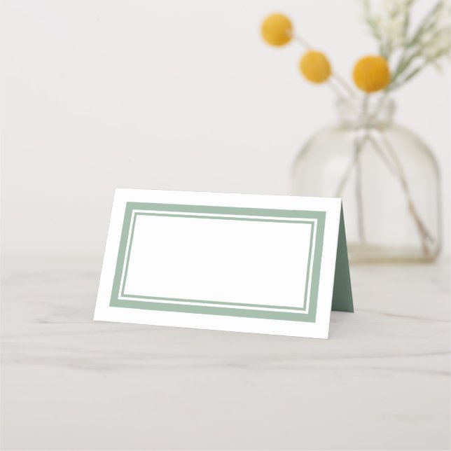 Custom Colours Modern Classic Double Borders Place Card (Front)