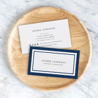 Custom Colours Modern Classic White Centre V1 Business Card