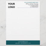 Custom Colours Modern Design Letterhead with Logo<br><div class="desc">Your Colours and Font - Simple Personalized Business Office Letterhead with Logo - Add Your Logo - Image / Business Name - Company / Address - Contact Information - Resize and move or remove and add elements / image with customization tool. Choose / add your favourite elements and text colours...</div>