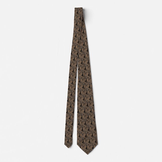 Custom Colours Nature Trees Neck Tie - Brown (Back)