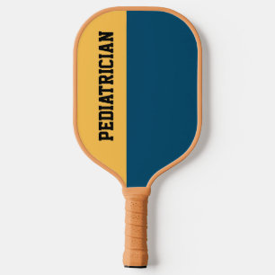 Custom Colours Navy Blue Yellow Pediatrician  Pickleball Paddle