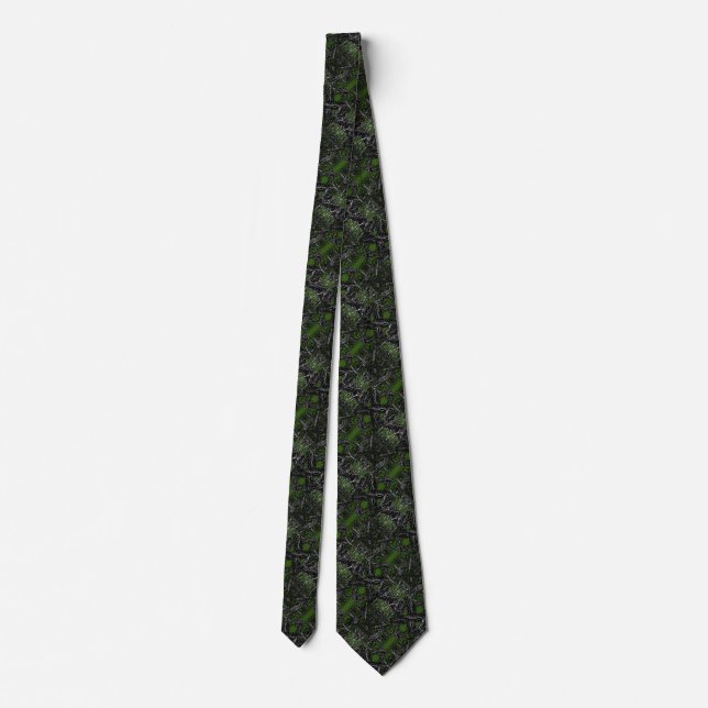 Custom Colours Neck Tie Art Pattern - Green (Back)