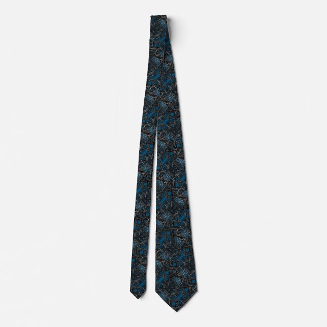 Custom Colours Neck Tie Art Poppy - Blue (Back)