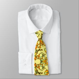 Custom Colours Neck Tie with Golden Fire