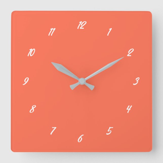 Custom Colours Numbers Font Wall Clock (Front)