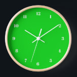 Custom Colours Numbers Font Wall Clock Green Colou<br><div class="desc">Custom Colours - Beautiful Green Colour Clocks - Customizable - or Choose / add your favourite background and number colours ! or Choose / Add Your Unique Number Fonts and Size ! Good Luck - Be Happy :) by MIGNED</div>