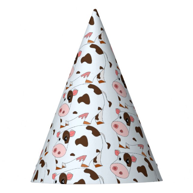 Custom Colours Party Hat with Cows (Front)