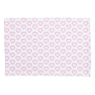 Custom Colours Pillow Case with Hearts - Love