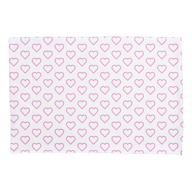 Custom Colours Pillow Case with Hearts - Love (Front)