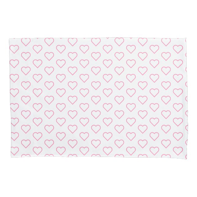 Custom Colours Pillow Case with Hearts - Romantic  (Front)