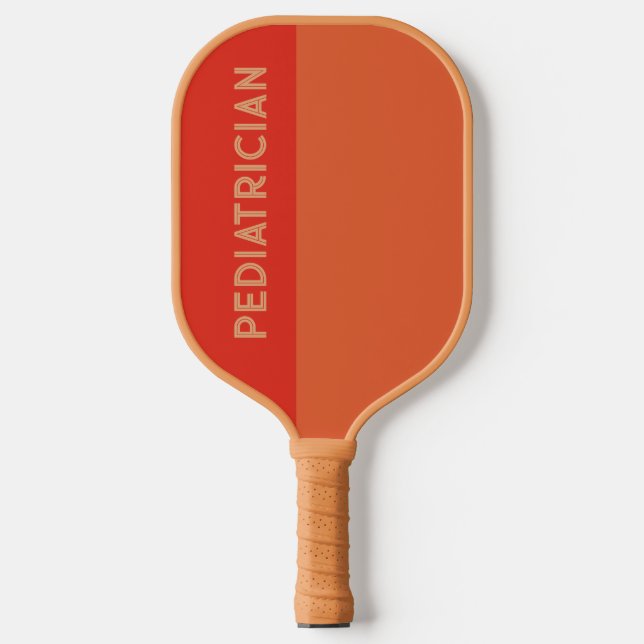 Custom Colours Retro Red Orange Pediatrician  Pickleball Paddle (Front)