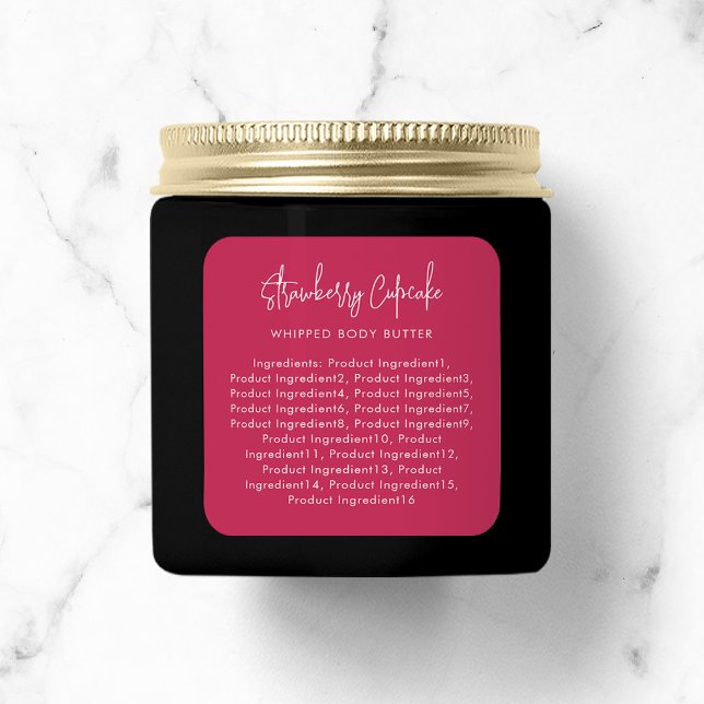 Custom Colours Script Minimalist Ingredients Label (Creator Uploaded)