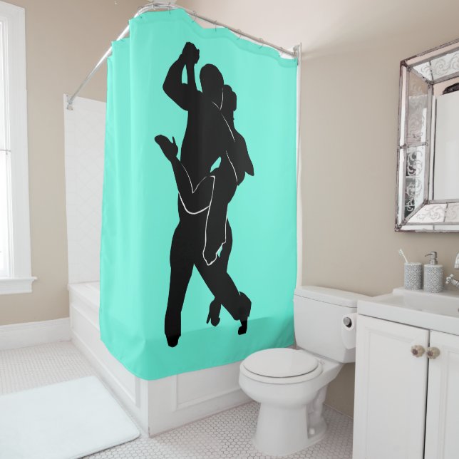 Custom Colours Shower Curtain Couple Tanngo Dancer (In Situ)