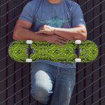 Custom Colours Skateboard - Neon Green Lines<br><div class="desc">Abstract Warped Black & Bright Green Colour Lines - Customizable - Choose / add your favourite background colours !</div>